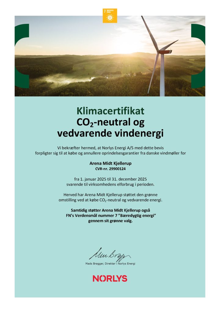 Arena Midt Klimacertifikat